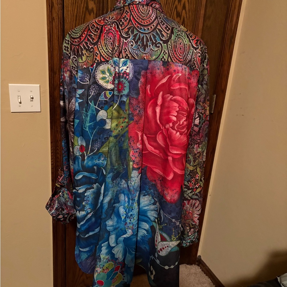 John Mark Vibrant Multicolor Button Front Women’s… - image 2